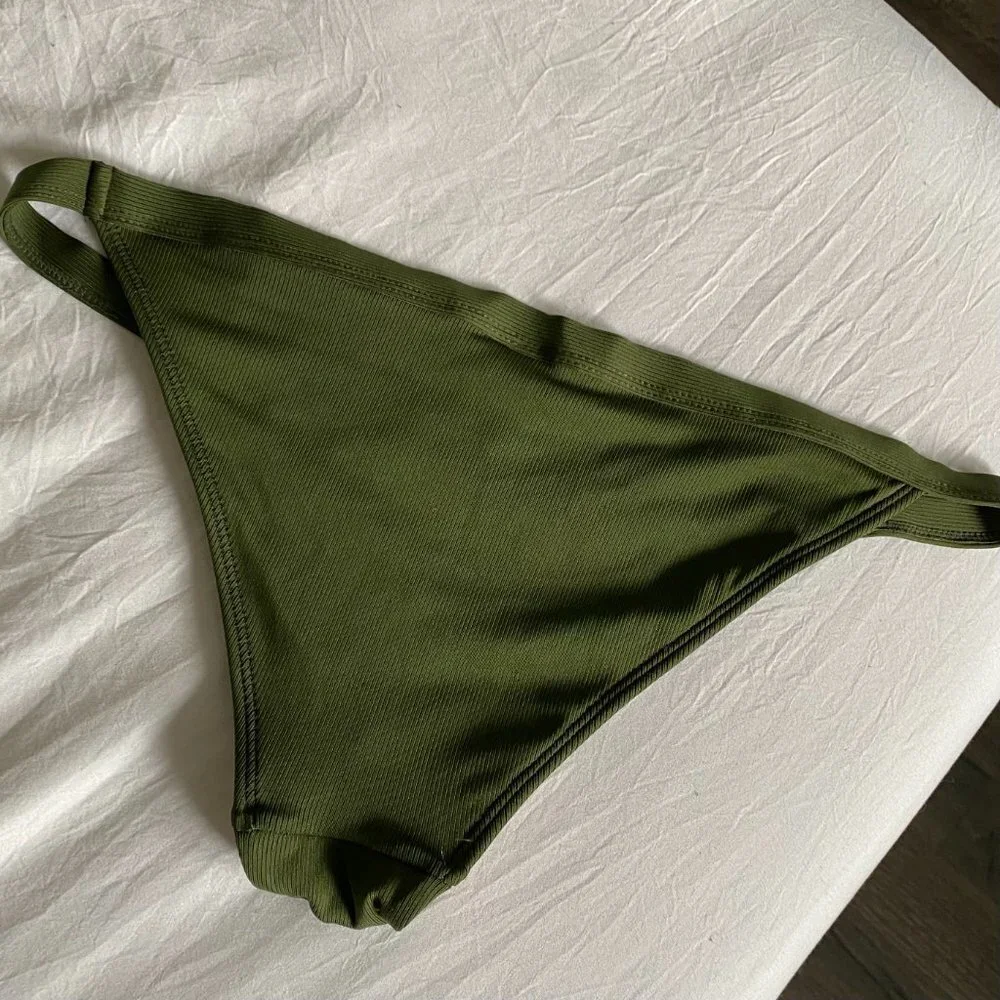 LA Hearts | Pacsun Army Green Ribbed Bikini Bottom Size L